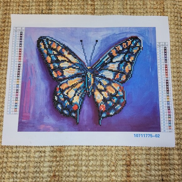 Diamond Dotz Painting Butterfly Butterflies Bling Finished Unframed 13.5 X 17 - Picture 1 of 10